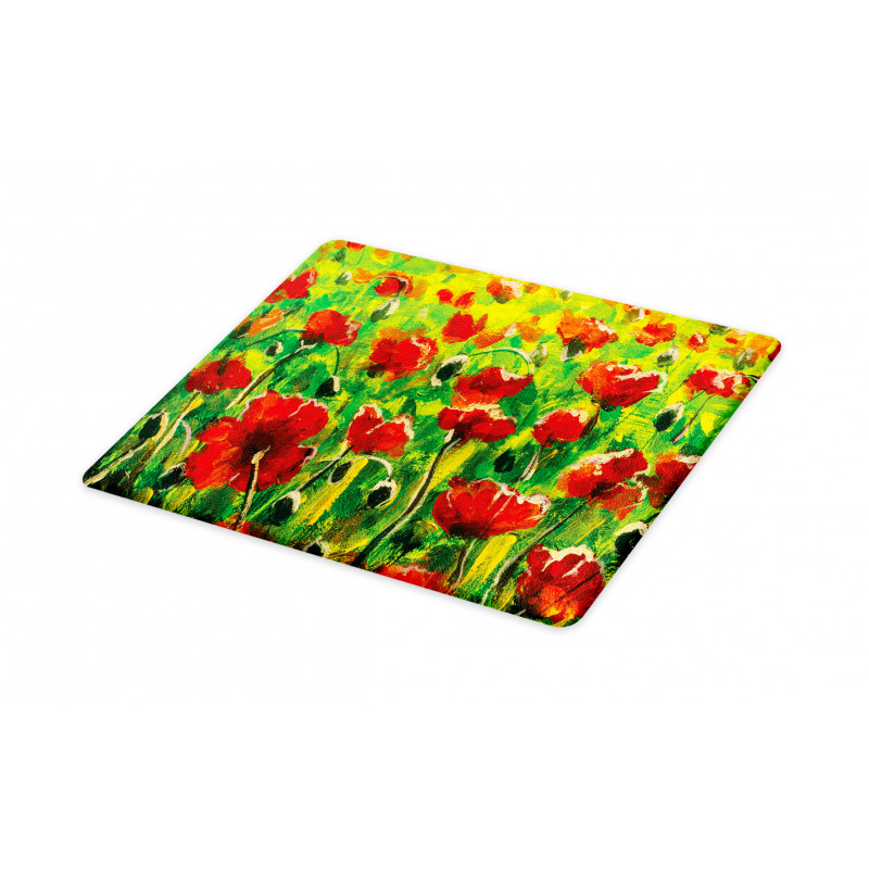 Poppies on Green Grass Cutting Board