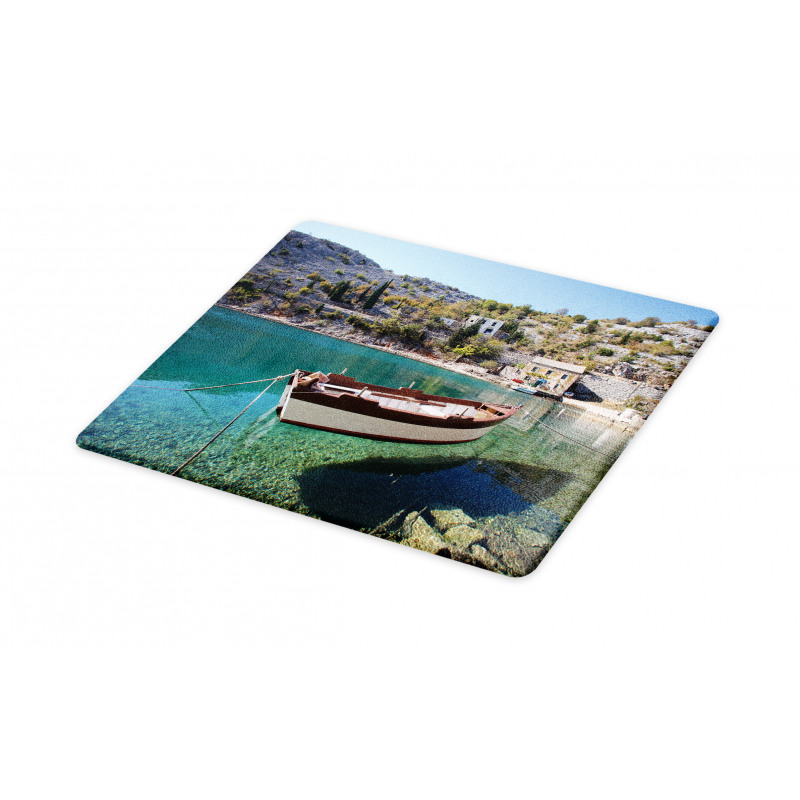 Tranquil Scene Boat on Bay Cutting Board