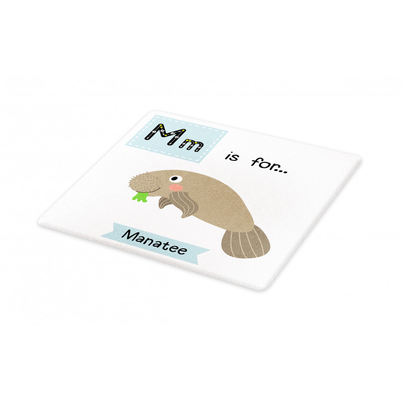 Letter M and Animal Cartoon Cutting Board