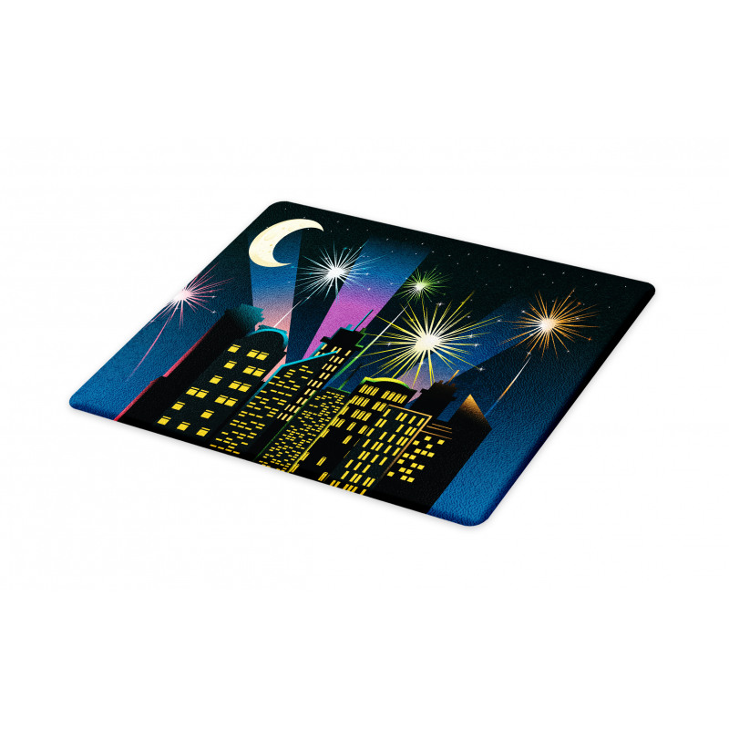 Fireworks Illustration in City Cutting Board