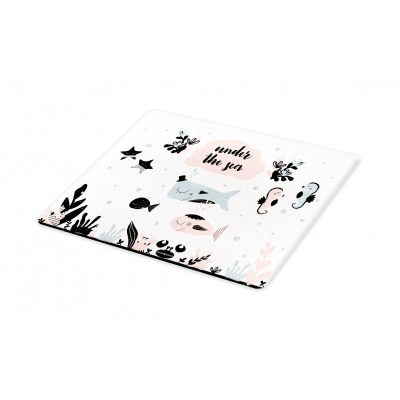 Under the Sea Fauna Cartoon Cutting Board