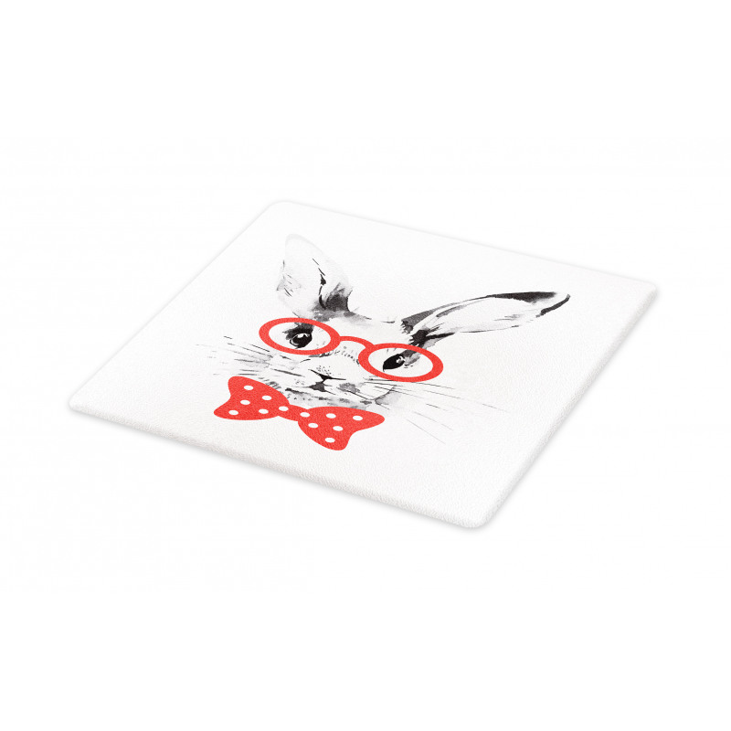 Nerdy Rabbit with Eyeglasses Cutting Board