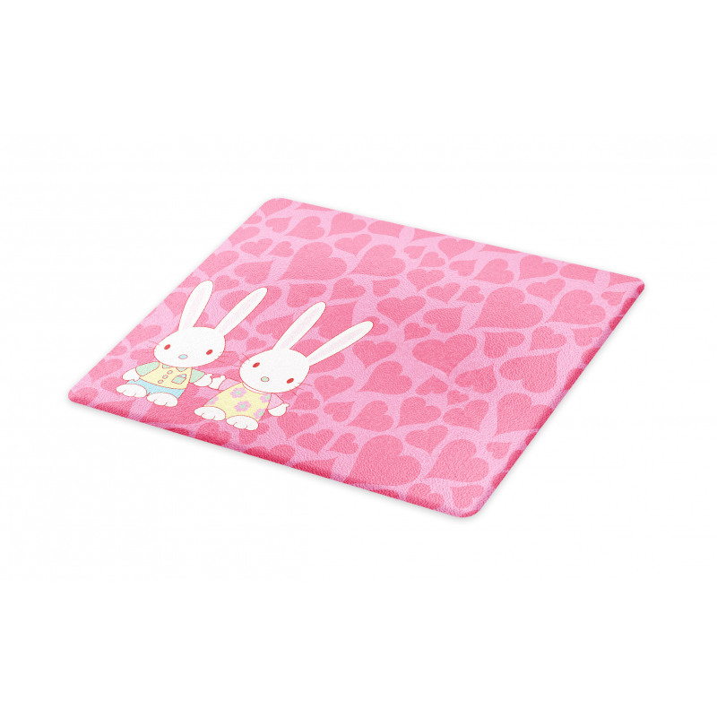 Couple Bunnies in Romance Cutting Board