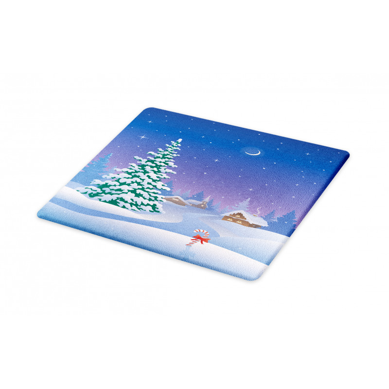 Vertical Cartoon Snowy Path Cutting Board