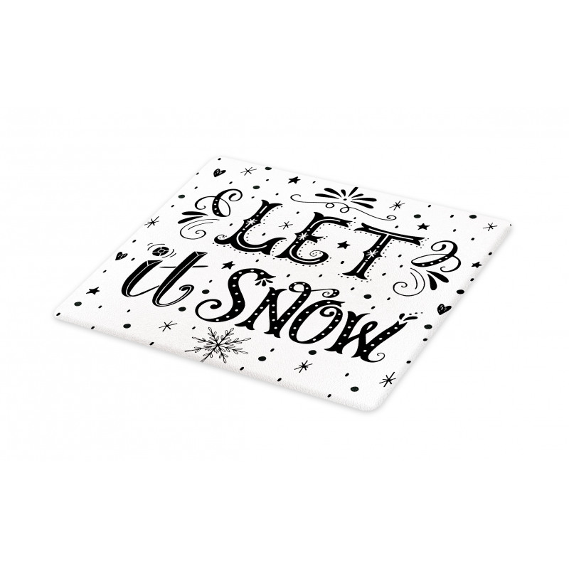 Monochrome Let it Snow Art Cutting Board