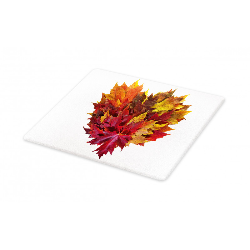 Mix Leaves Heart Shaped Cutting Board