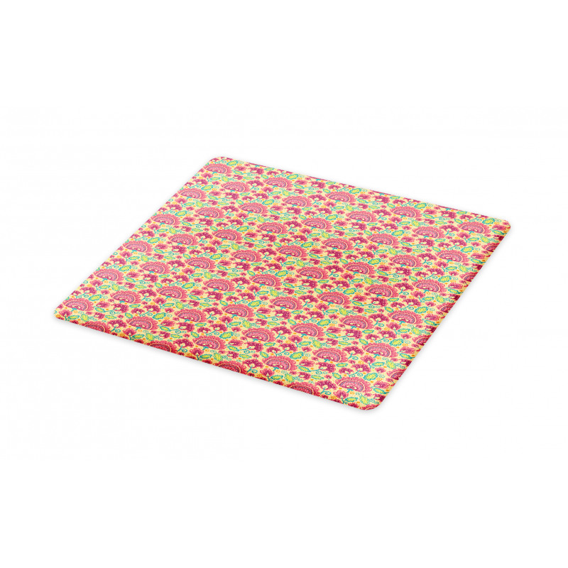 Curlicue Floral Motif Dots Cutting Board