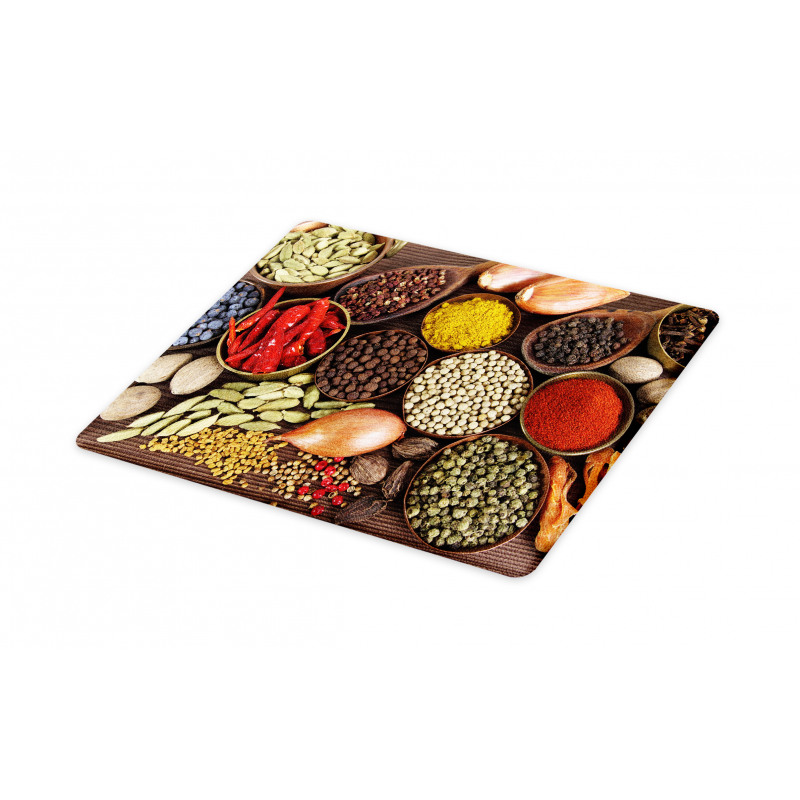 Top View of Herbs Flavors Cutting Board