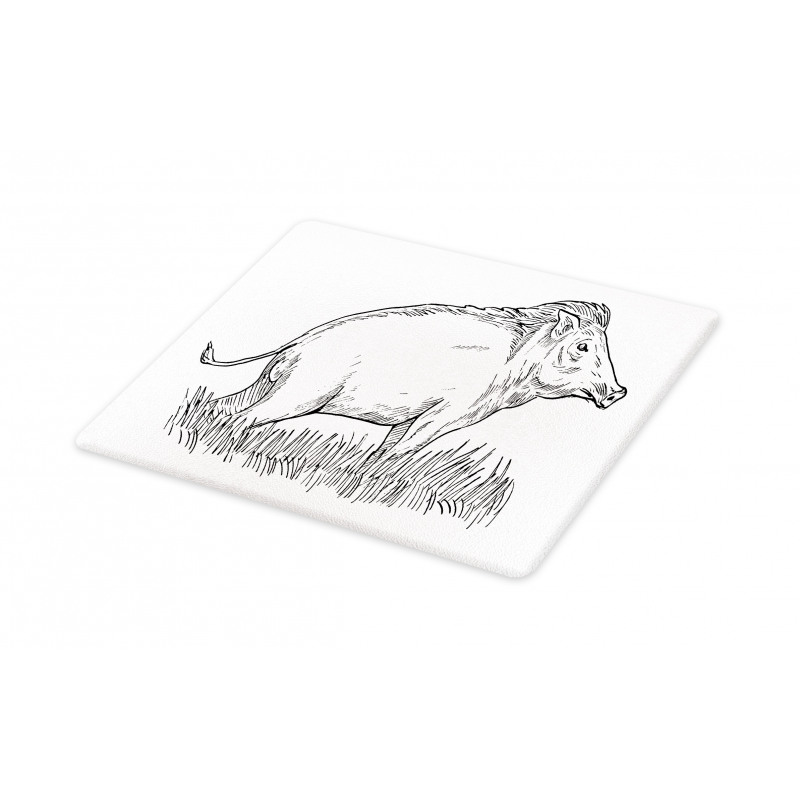 Outline Sketch Wild Boar Cutting Board