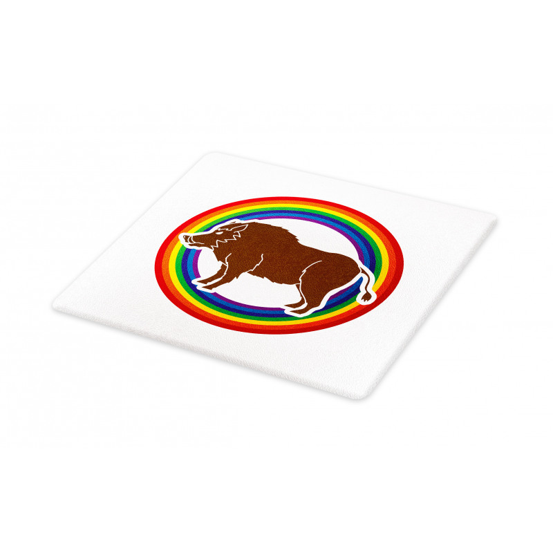 Wild Hog Boar in Rainbow Cutting Board