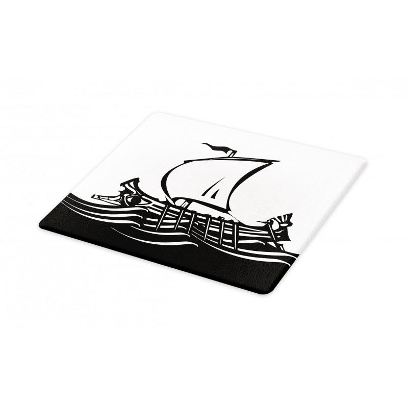 Greek Ship on Sea Cutting Board