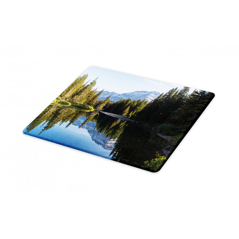 Fir Tree Reflections on Lake Cutting Board