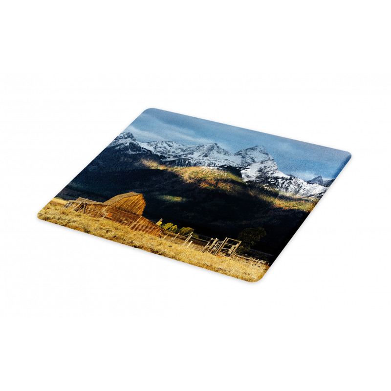 Rustic Wooden Hut Mountains Cutting Board