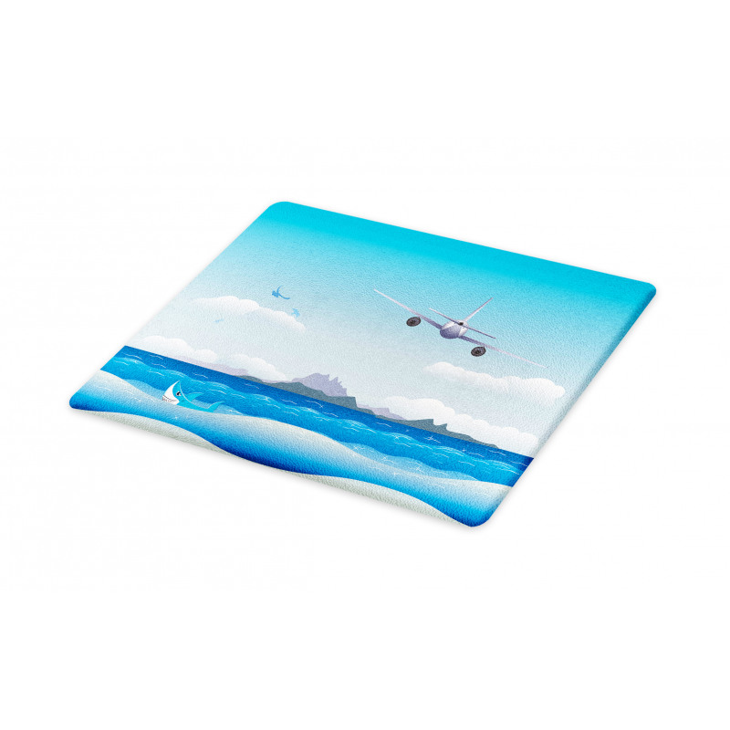 Plane Fly on Sea and Shark Cutting Board