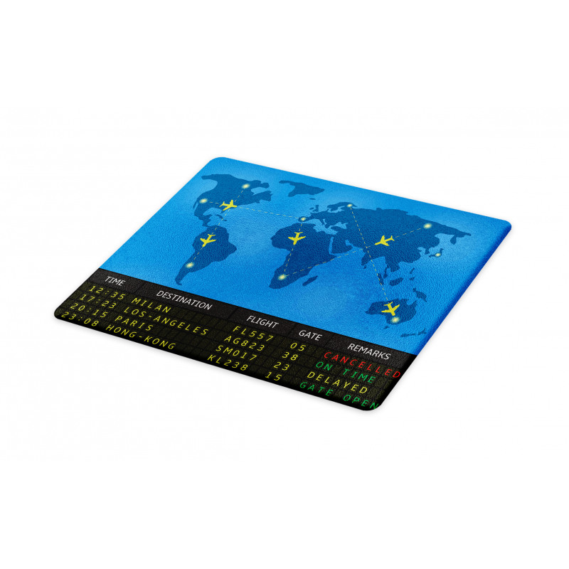 Departure Board World Map Cutting Board