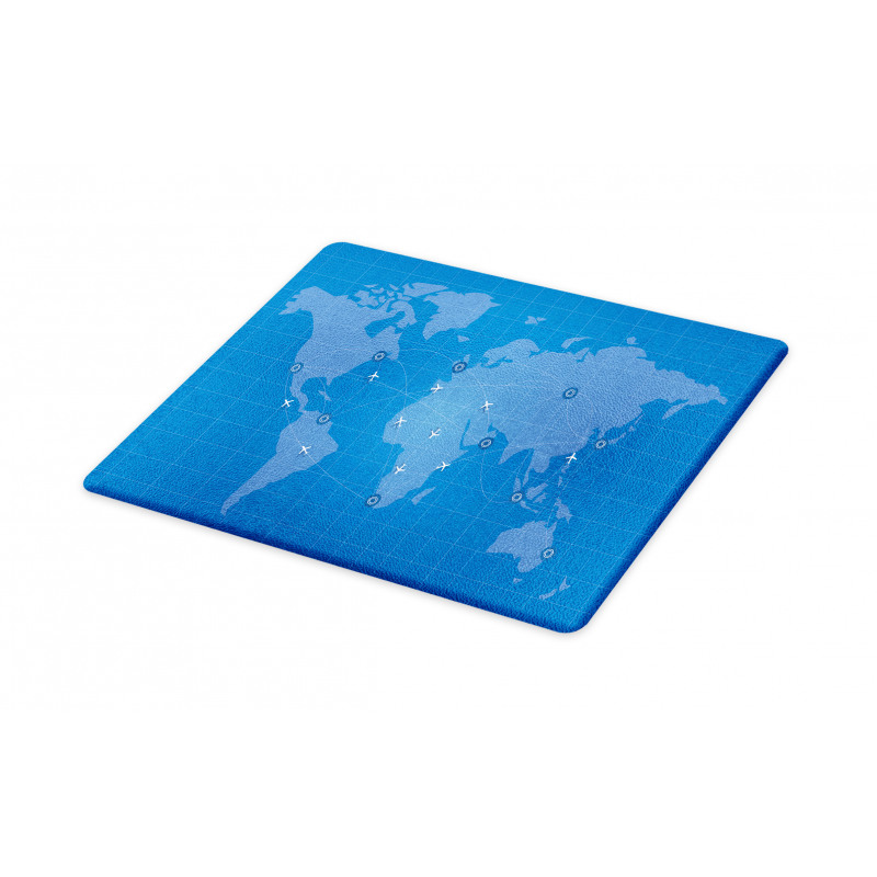 Flight Routes on World Map Cutting Board