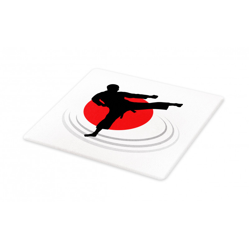 Man Karate Kick Silhouette Cutting Board