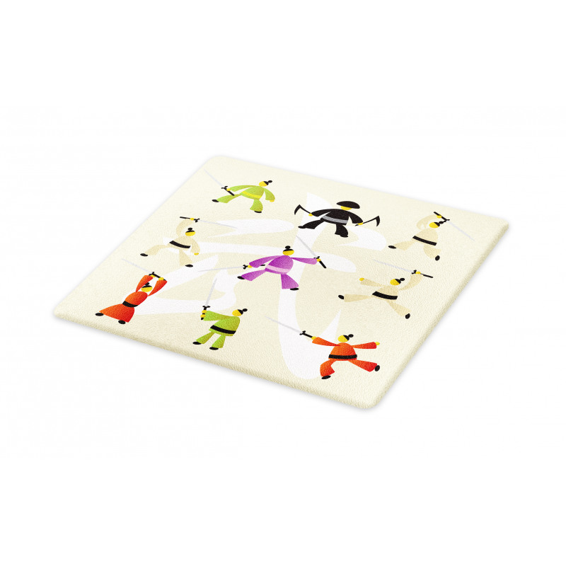 Japanese Martial Art Icons Cutting Board