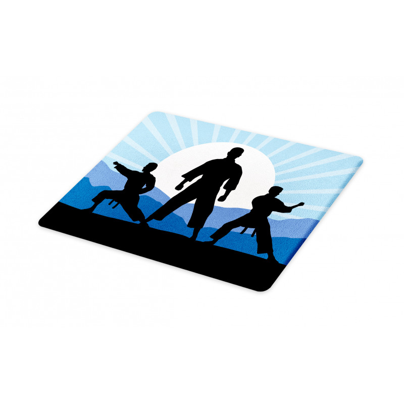 Karate Men Silhouettes Sun Cutting Board