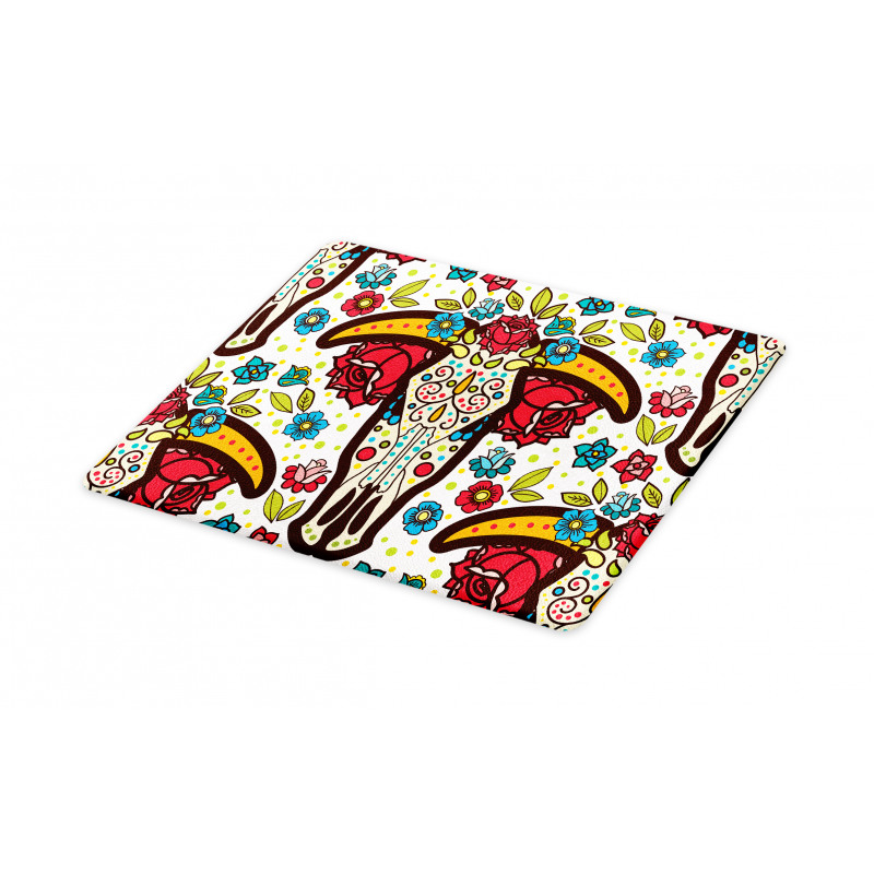 Mexican Folk Animal Skull Cutting Board