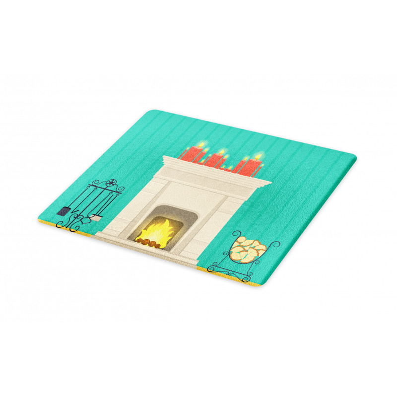 Classic Log Fire Candles Cutting Board