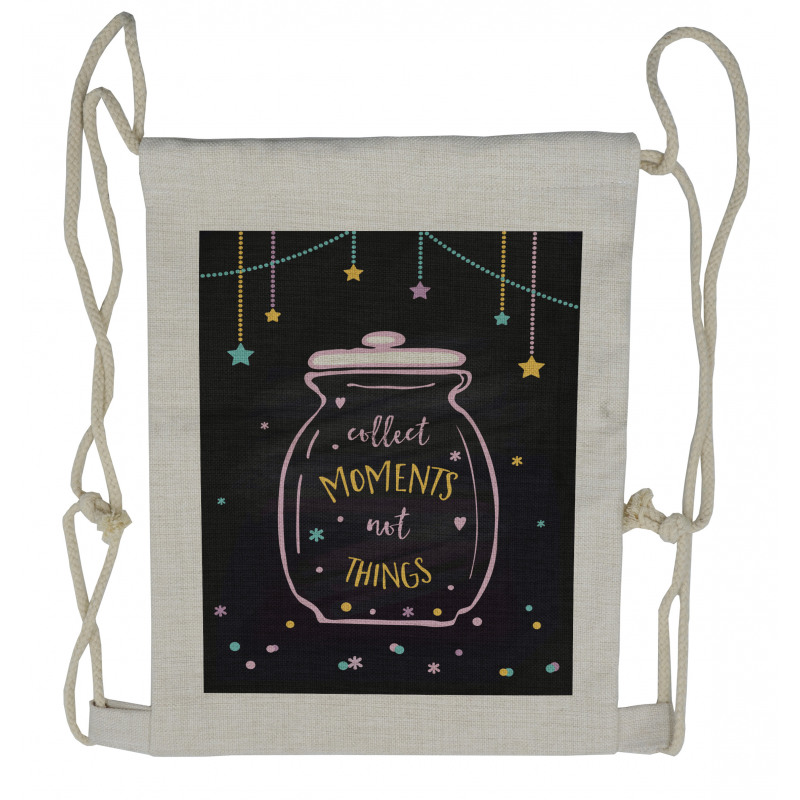 Wording in Jar Polka Dots Drawstring Backpack