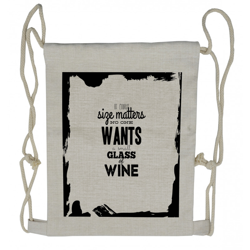 Funny Drinking Words Wine Drawstring Backpack