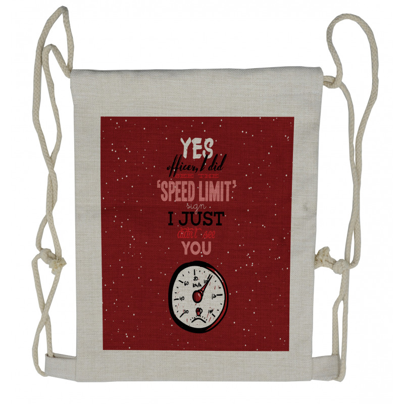 Hilarious Speed Limit Words Drawstring Backpack