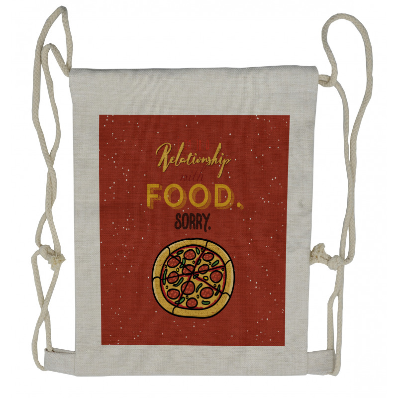 Pizza Relationship with Food Drawstring Backpack