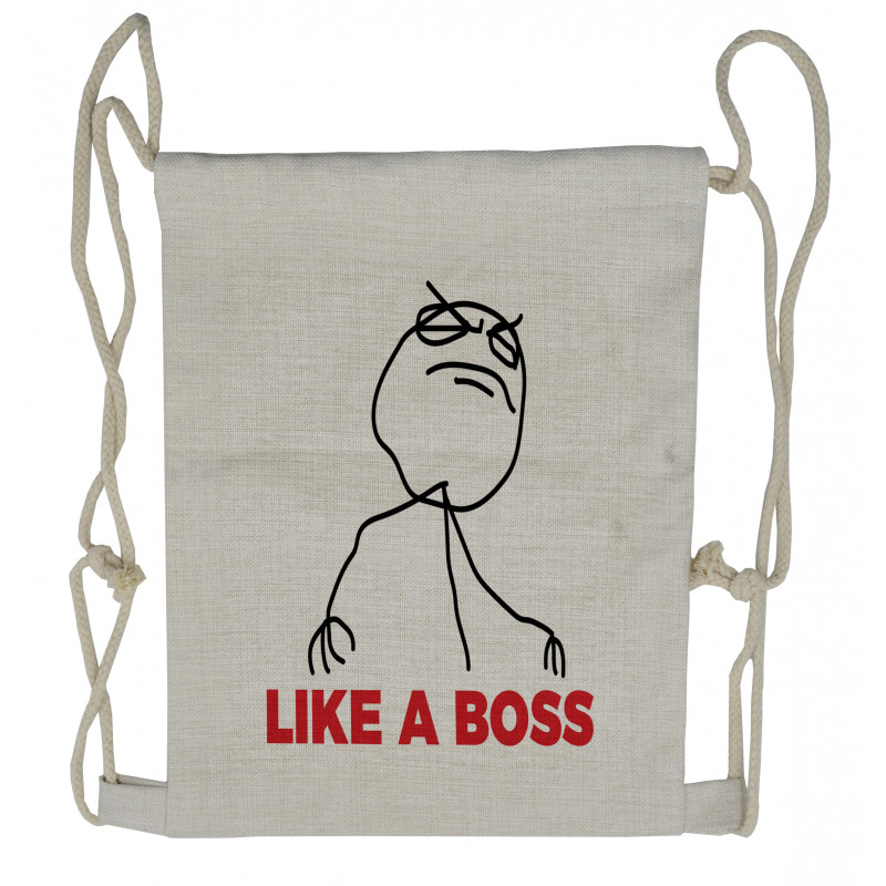 Cool Stickman and Like a Boss Drawstring Backpack