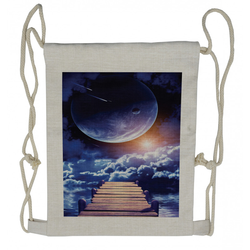 Meteorite Dock Sun Drawstring Backpack