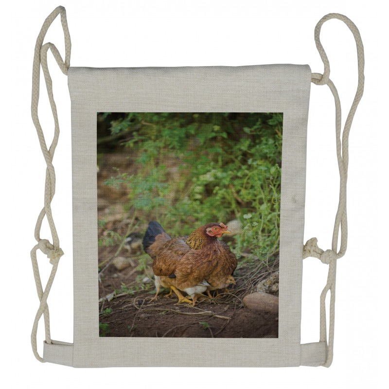 Chicken on Babies Drawstring Backpack