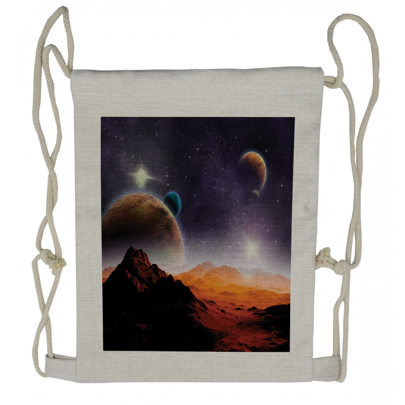 Solar Sky Orbit Comet Drawstring Backpack