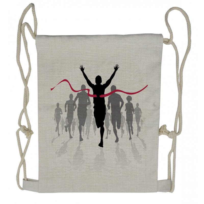 Athletes Competing Sportive Drawstring Backpack