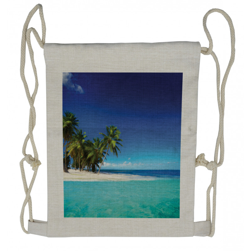 Seaside Nature Tropic Drawstring Backpack