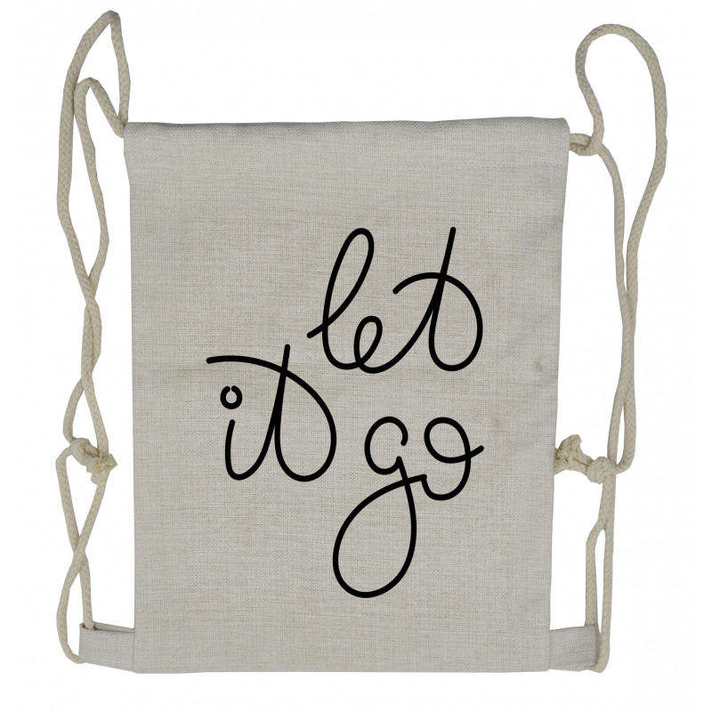 Simple Cursive Typography Drawstring Backpack