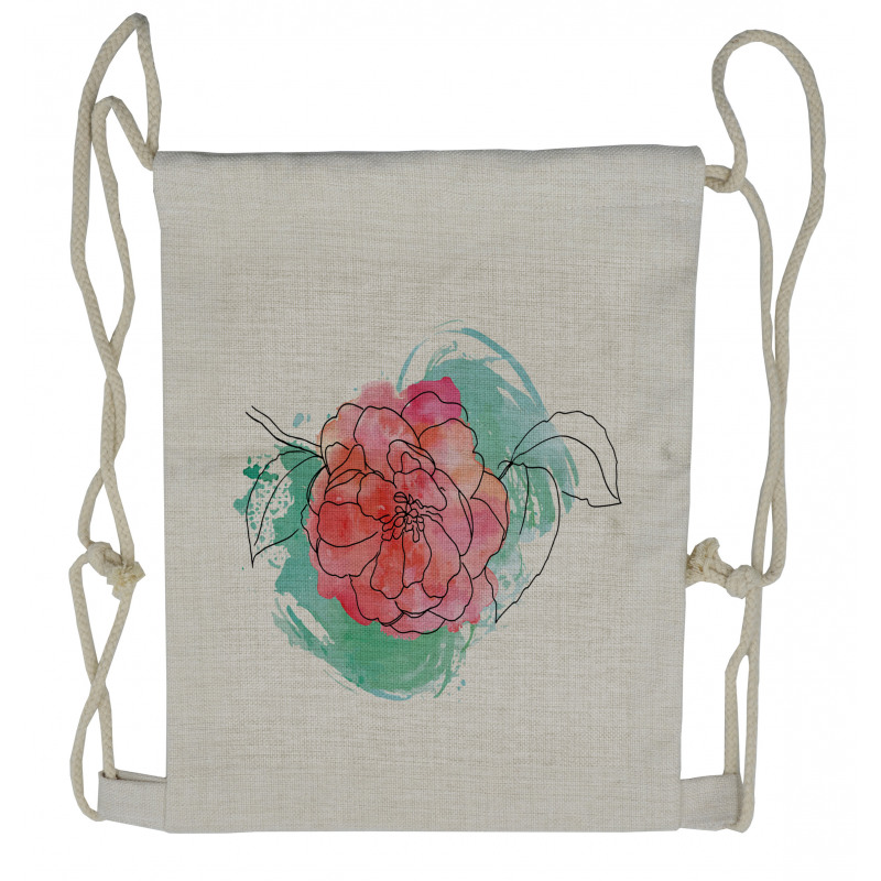 Camellia Grunge Art Drawstring Backpack