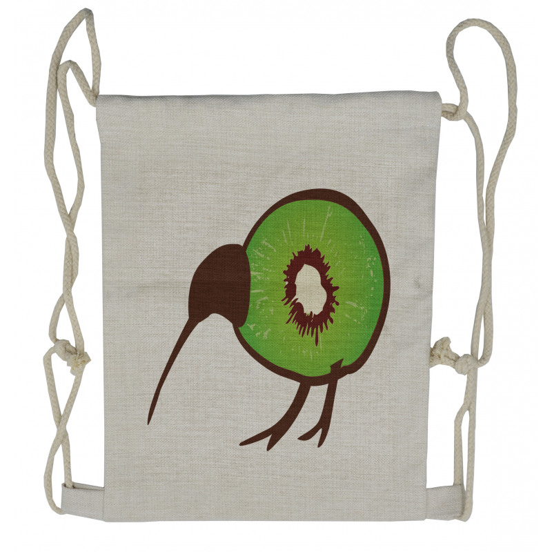 Small Bird and Fruit Slice Drawstring Backpack