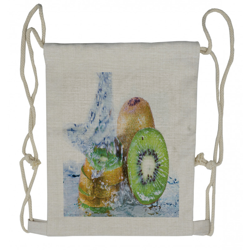 Photo of Water Splash on Fruit Drawstring Backpack