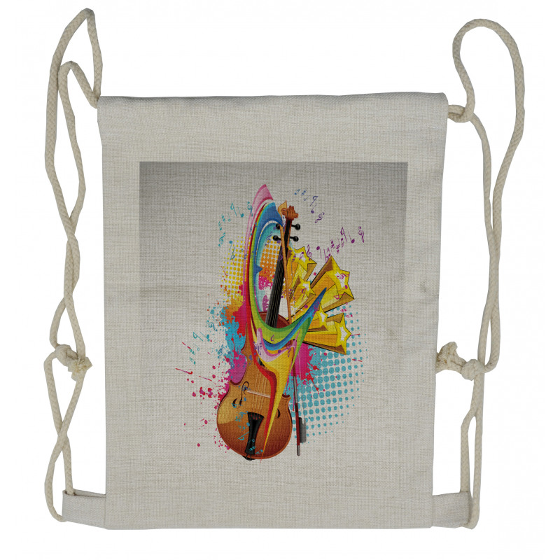 Creative String Instrument Drawstring Backpack