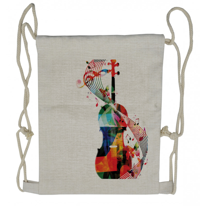 Cheerful String Instrument Drawstring Backpack