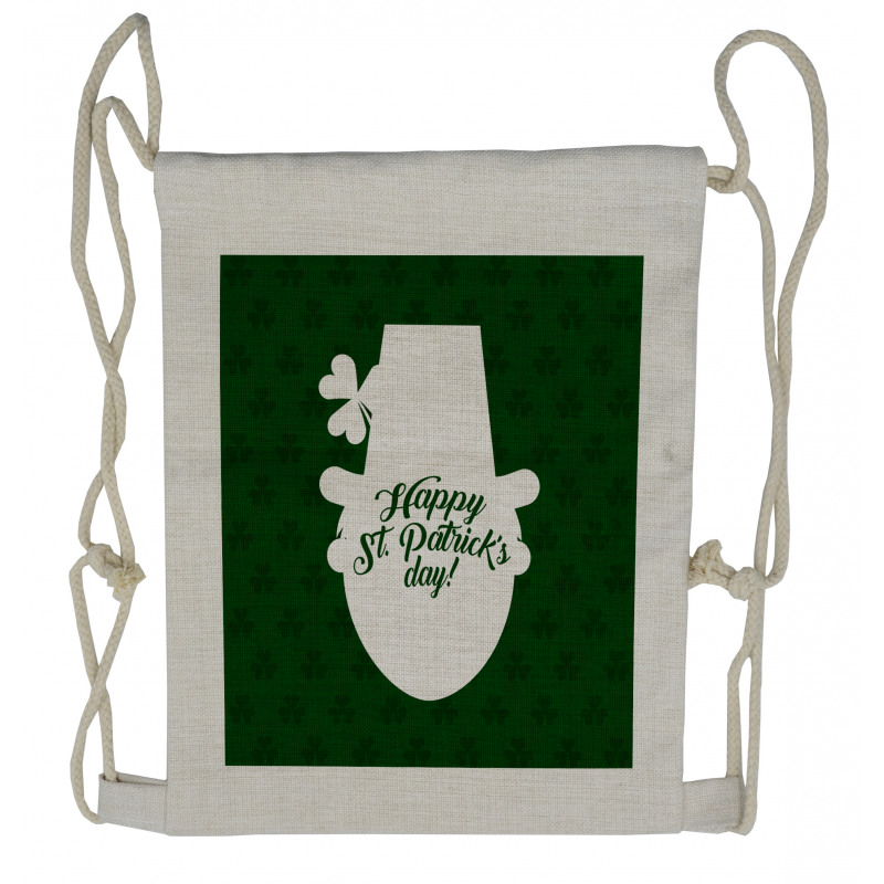 Leprechaun Hat and Clover Drawstring Backpack