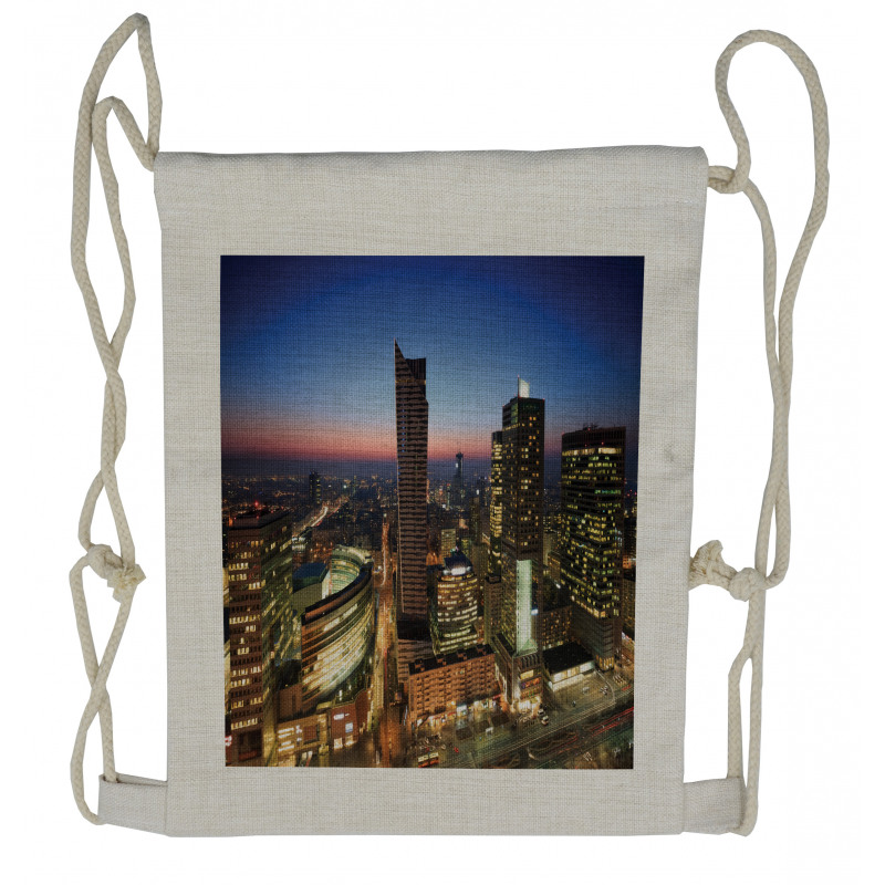 Warsaw City During Sunset Drawstring Backpack