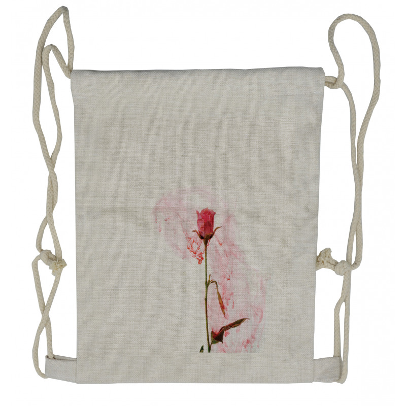 Romantic Love Rose Design Drawstring Backpack