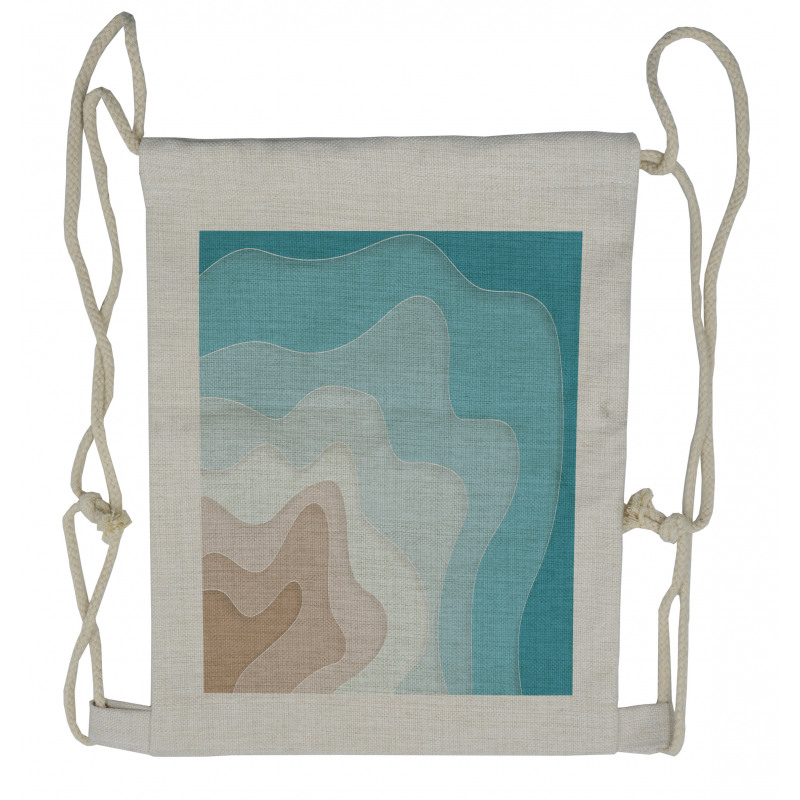 Geode Look Abstract Sea Art Drawstring Backpack