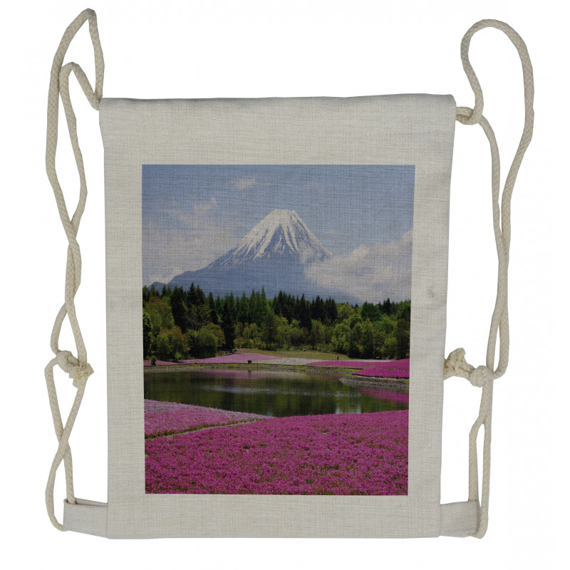 Festival of Shibazakura Field Drawstring Backpack