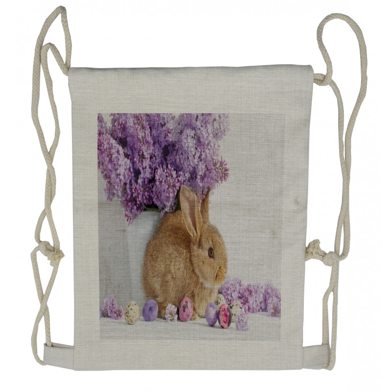 Rabbit Photo Drawstring Backpack