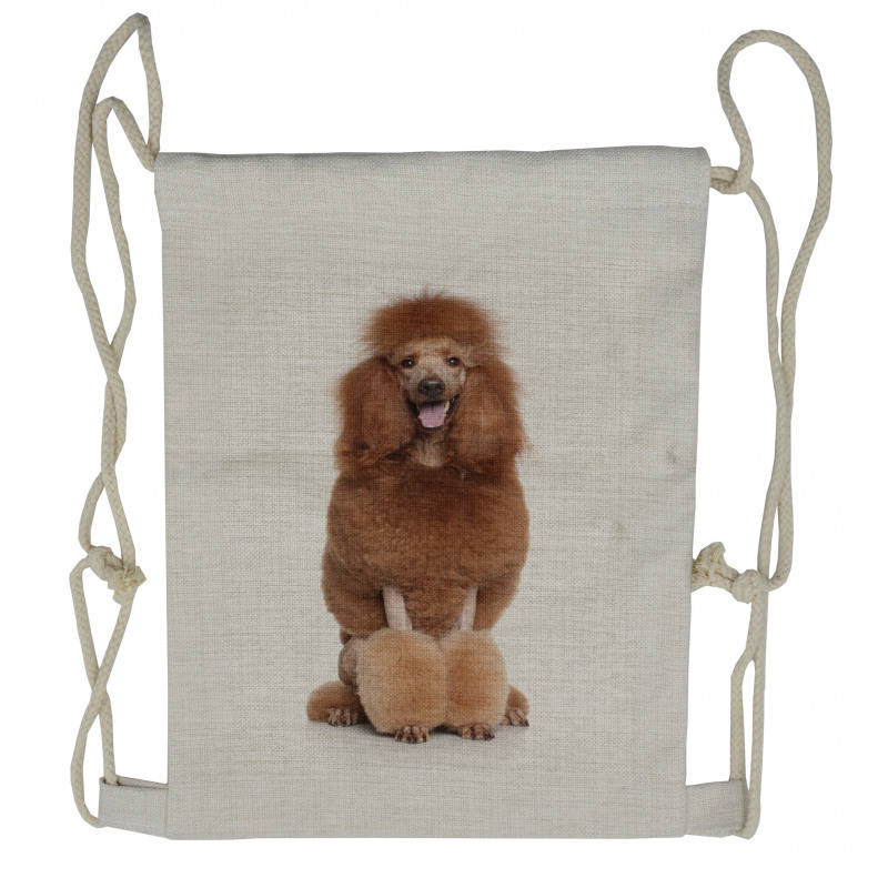 Funny Dog Sitting Tongue Drawstring Backpack