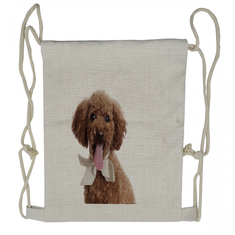 Puppy with Bow Tie Drawstring Backpack