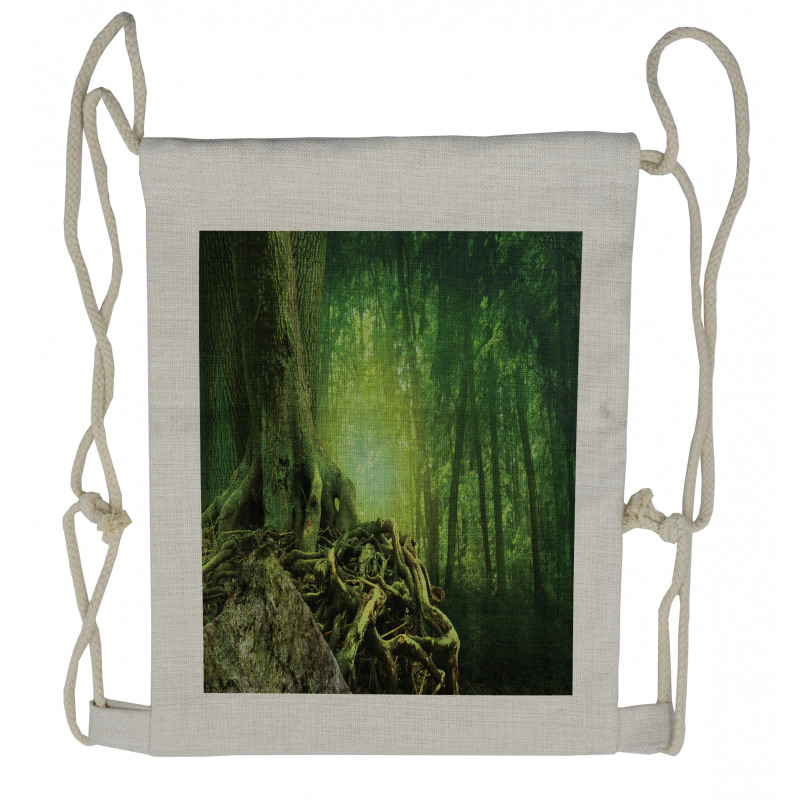 Mysterious Woods Landscape Drawstring Backpack